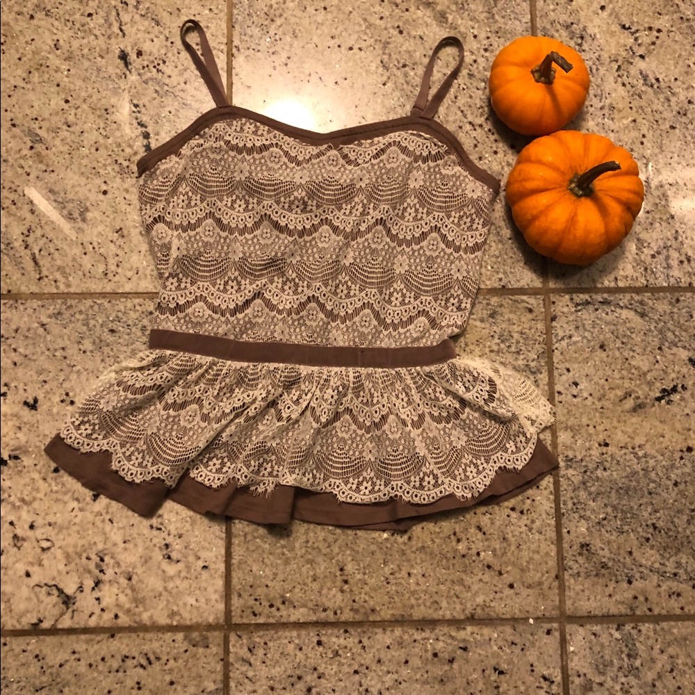 Brown lace top